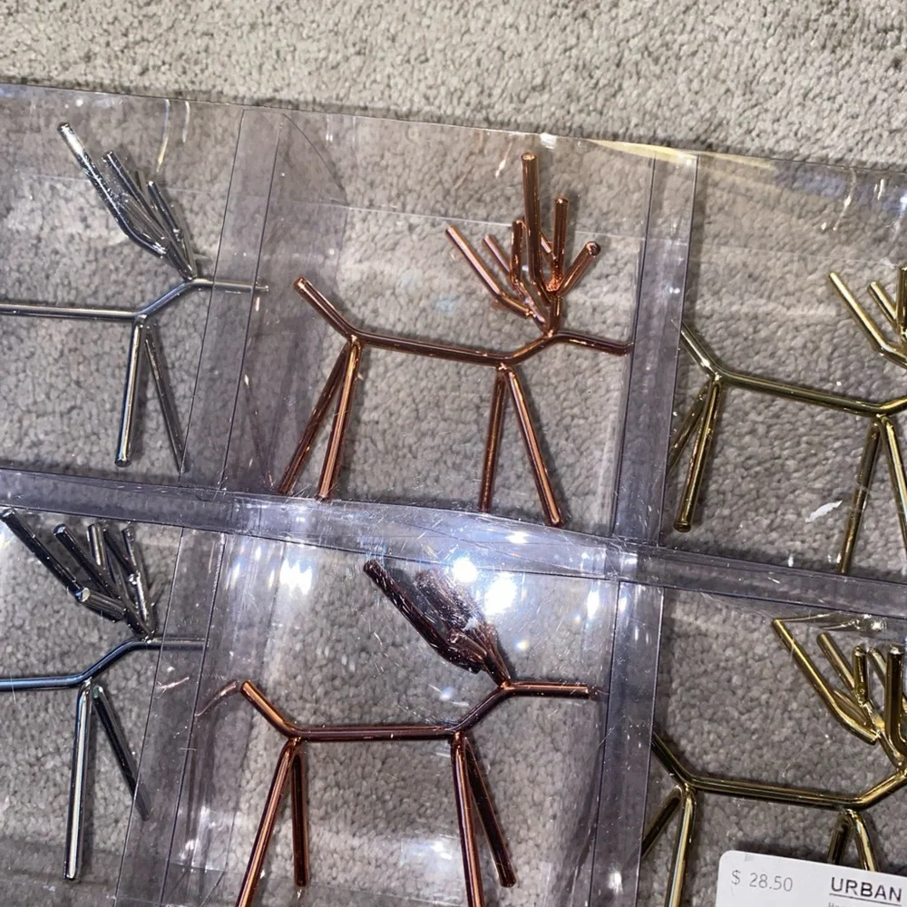 Urban Home  Garden Metal Reindeer Place card Dining Holders Set (6) Christmas‎
